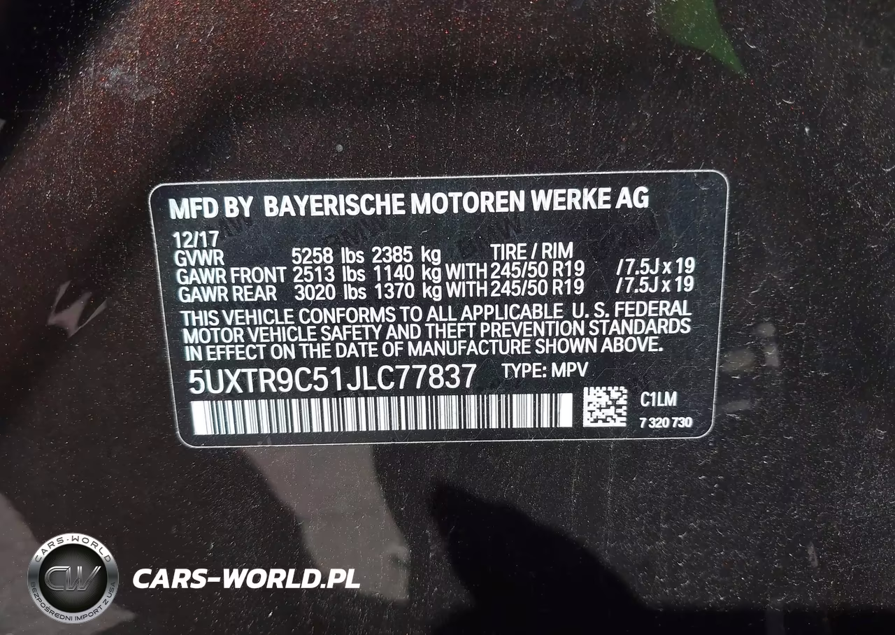 2018 BMW X3 xDrive30I VIN:5UXTR9C51JLC77837 - 9