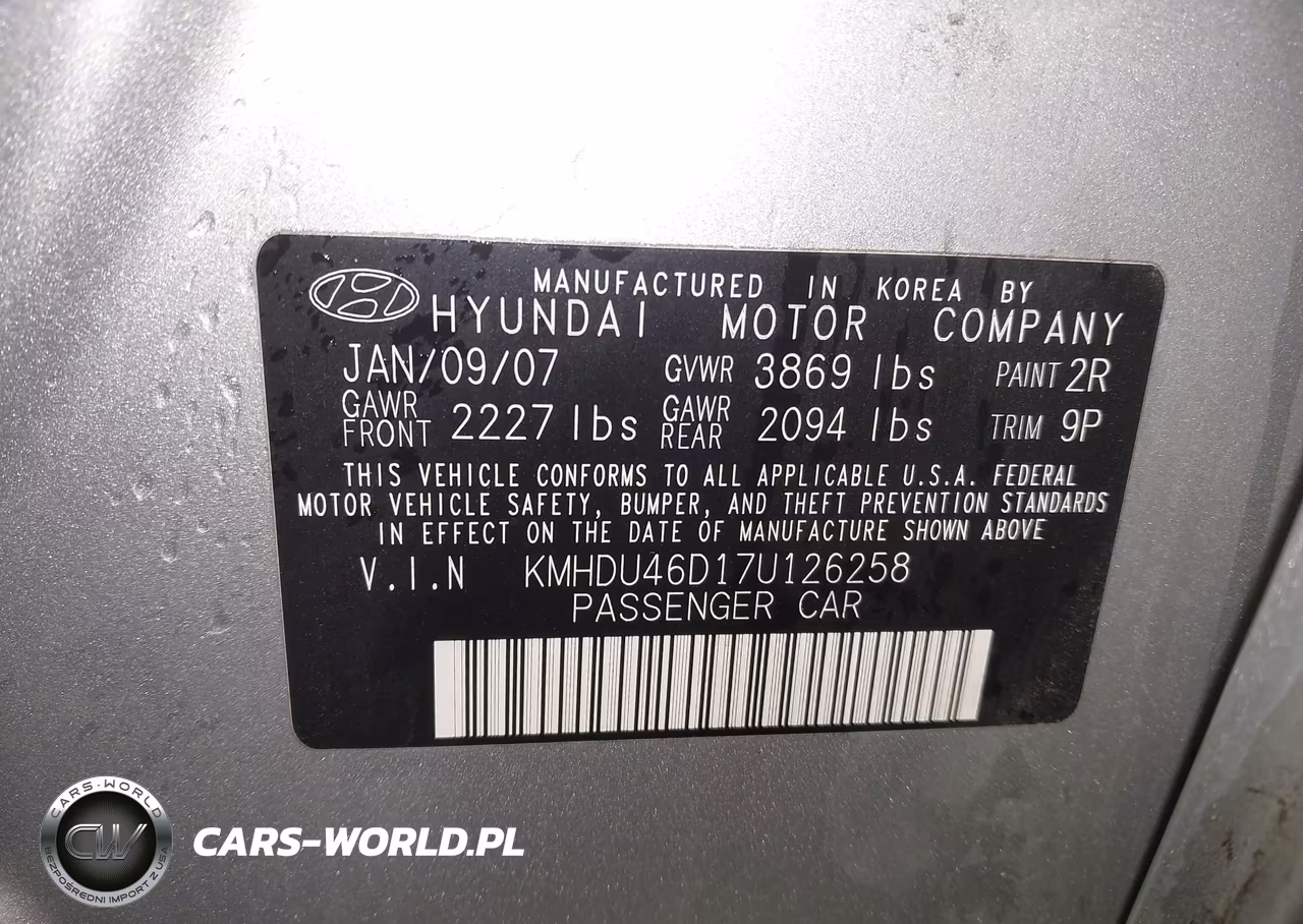 2007 Hyundai Elantra Gls-Limited-Se VIN:KMHDU46D17U126258 - 9