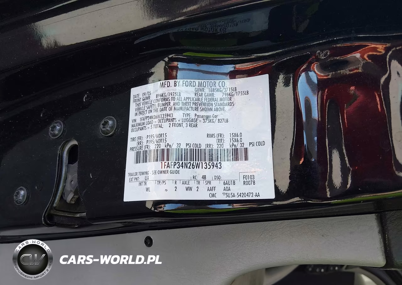 2006 Ford Focus Zx4 VIN:1FAFP34N26W135943 - 9