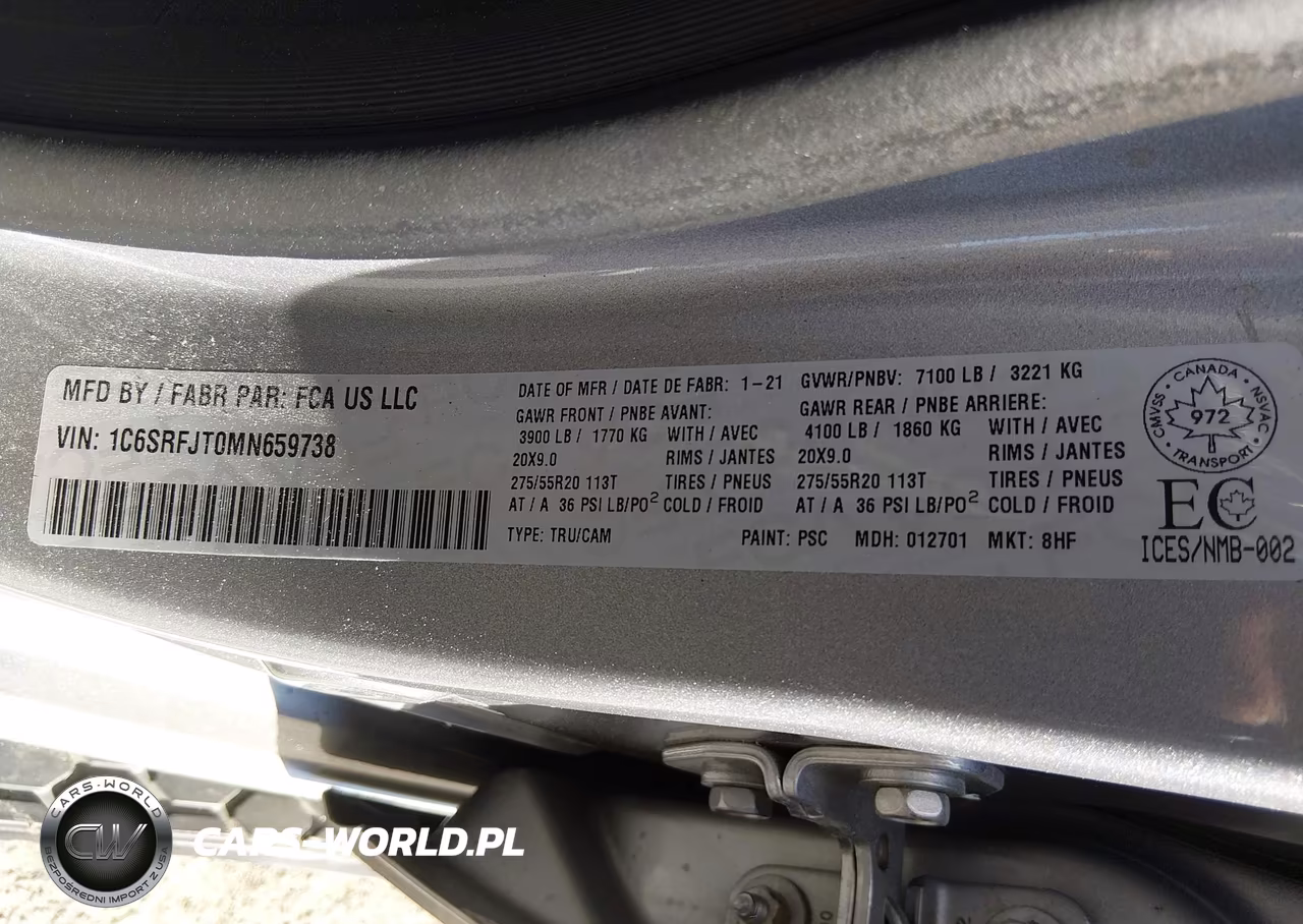 2021 Ram 1500 Laramie VIN:1C6SRFJT0MN659738 - 9