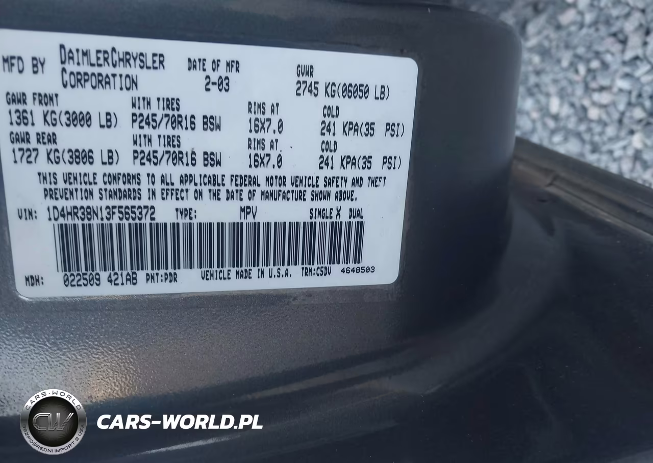 2003 Dodge Durango Sport-Sxt VIN:1D4HR38N13F565372 - 9