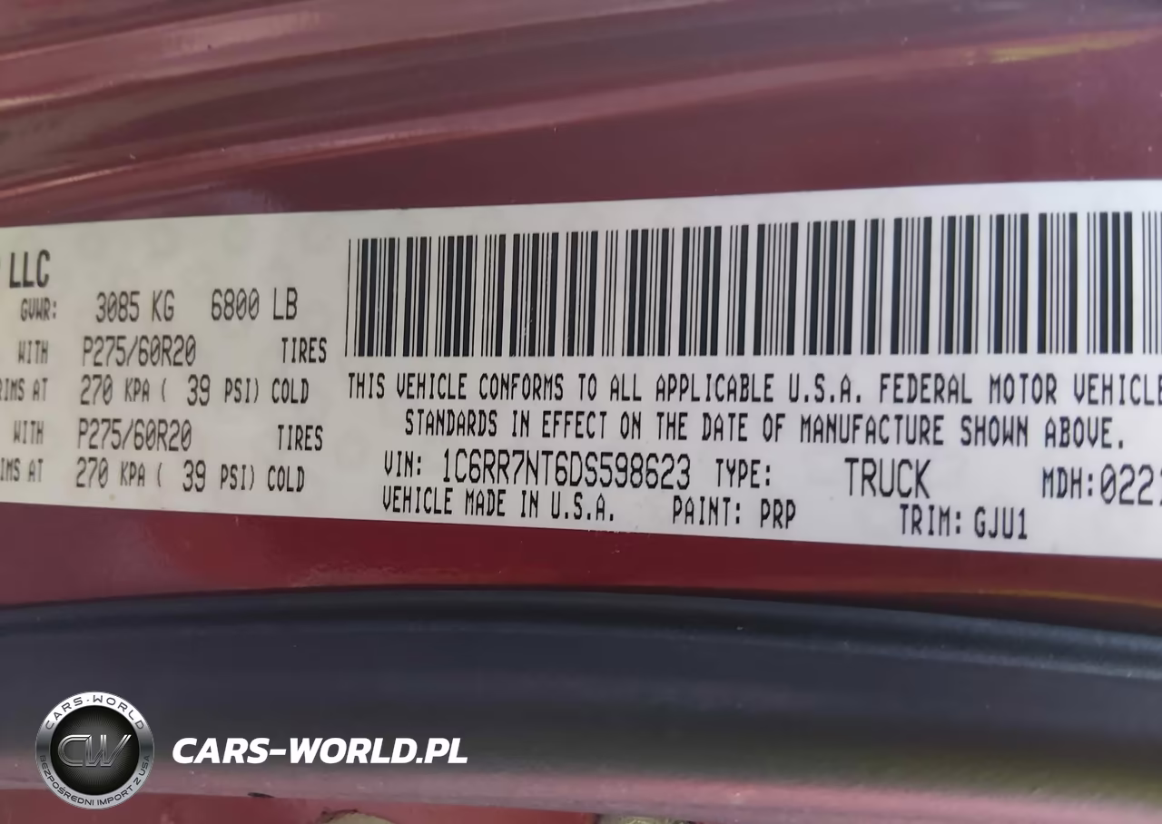 2013 Ram 1500 Laramie VIN:1C6RR7NT6DS598623 - 9