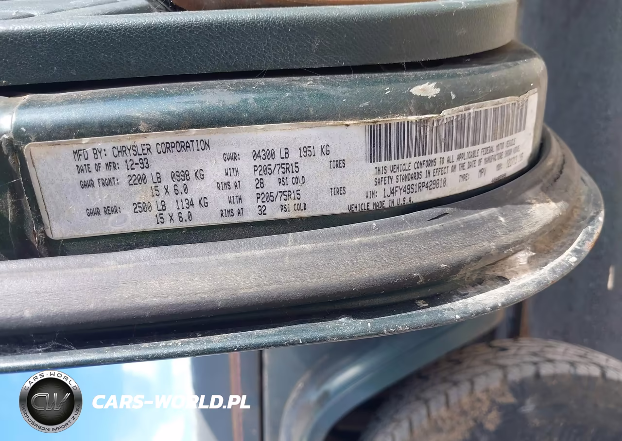 1994 Jeep Wrangler - Yj Sahara VIN:1J4FY49S1RP429810 - 9