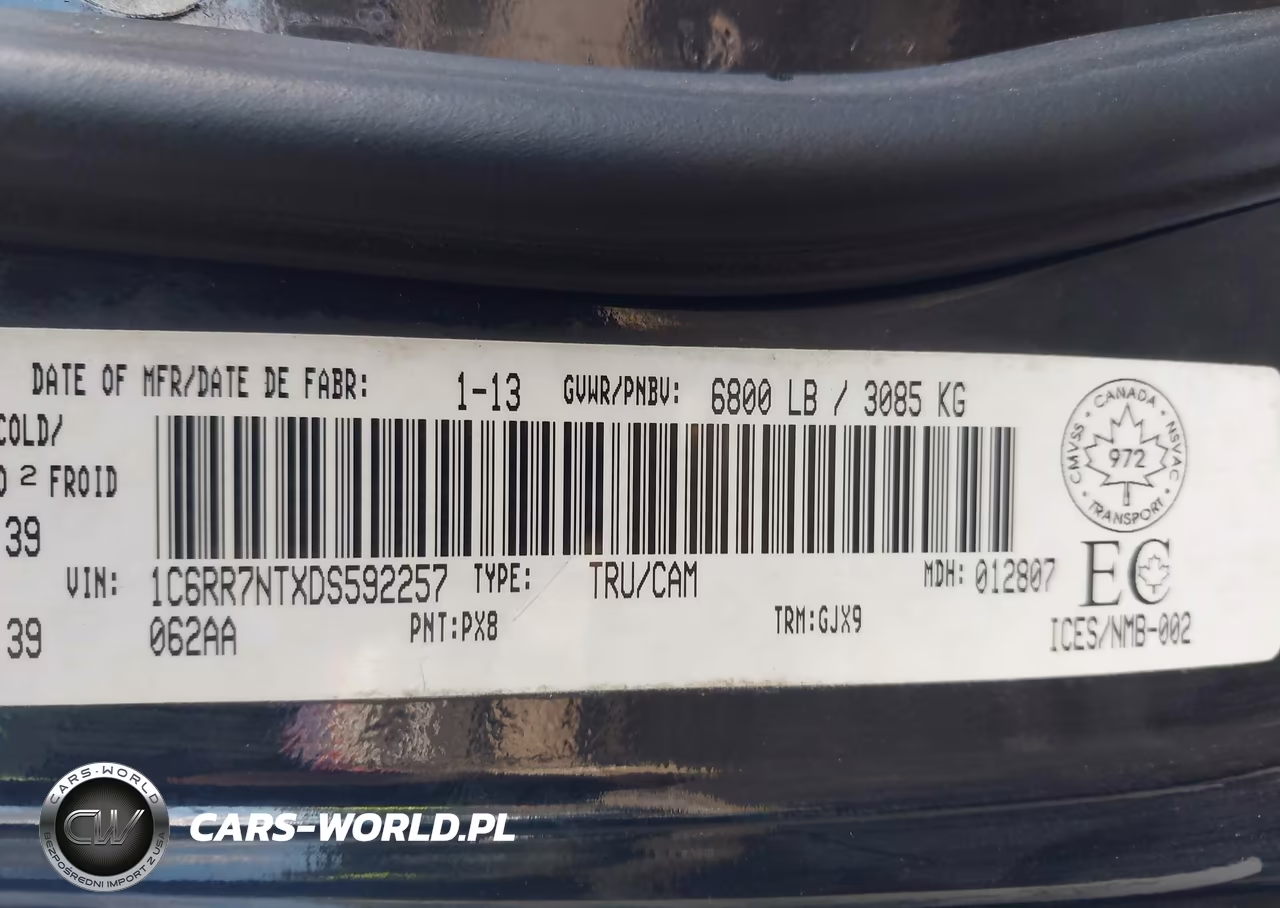 2013 Ram 1500 Laramie VIN:1C6RR7NTXDS592257 - 9