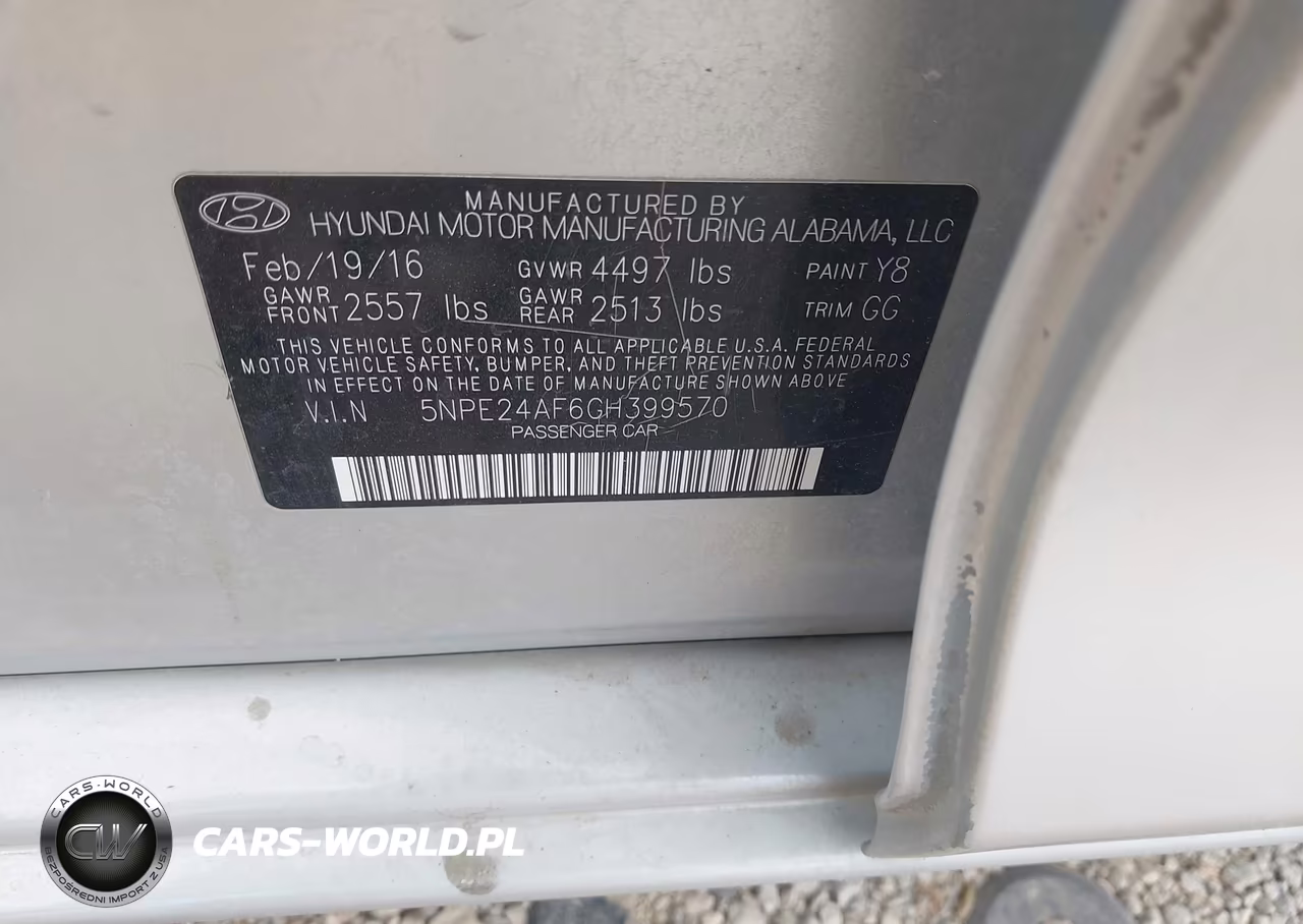 2016 Hyundai Sonata VIN:5NPE24AF6GH399570 - 9