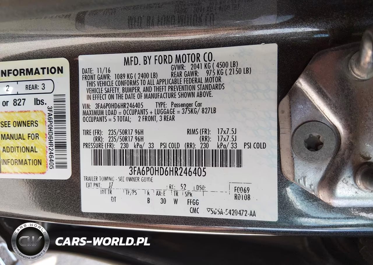2017 Ford Fusion Se VIN:3FA6P0HD6HR246405 - 9