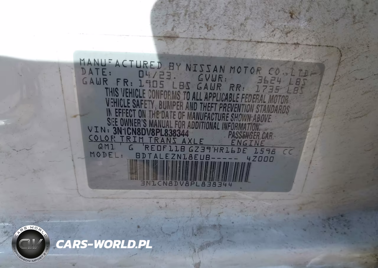 2023 Nissan Versa 1.6 S Xtronic Cvt VIN:3N1CN8DV8PL838344 - 9