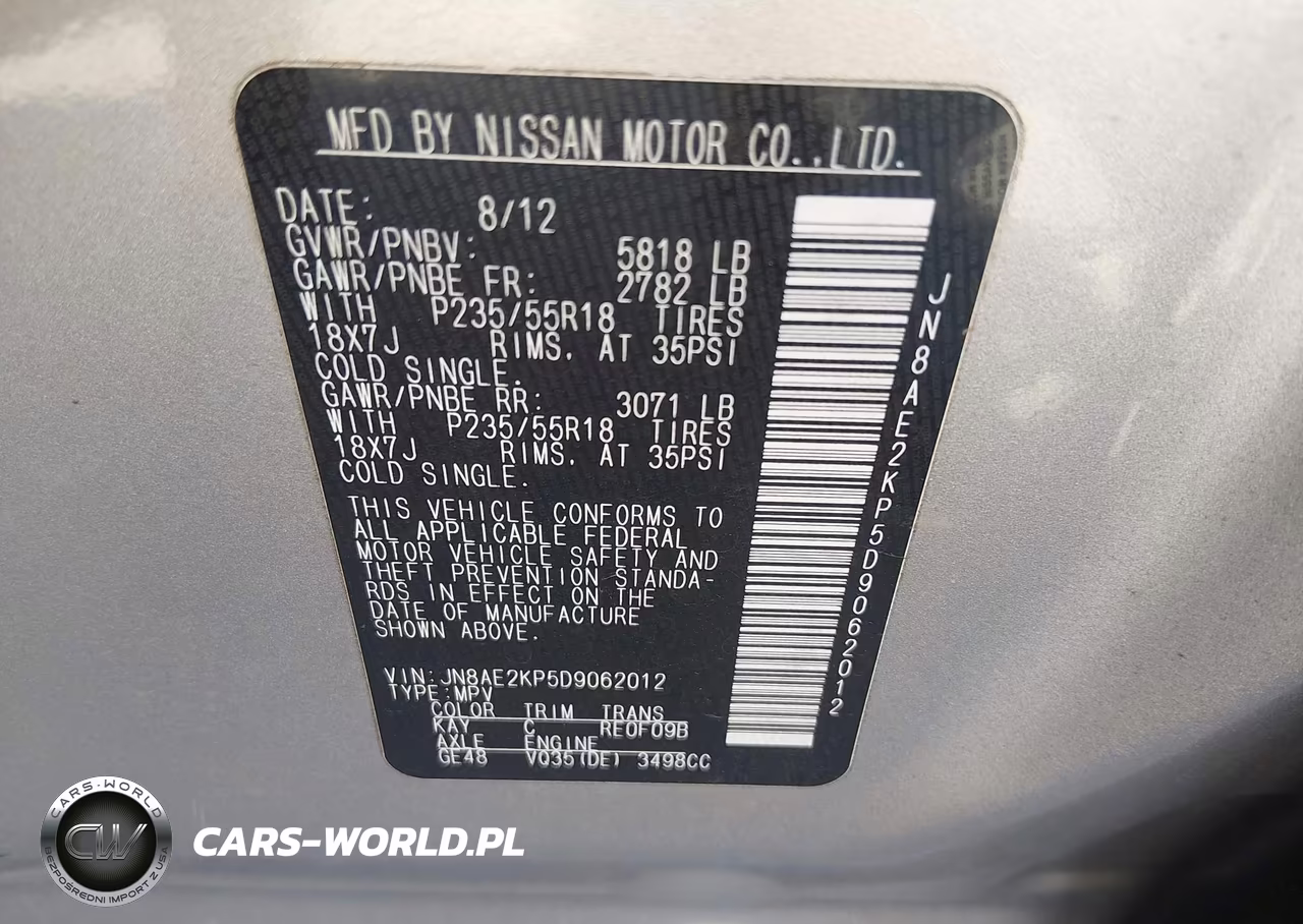 2013 Nissan Quest Le VIN:JN8AE2KP5D9062012 - 9