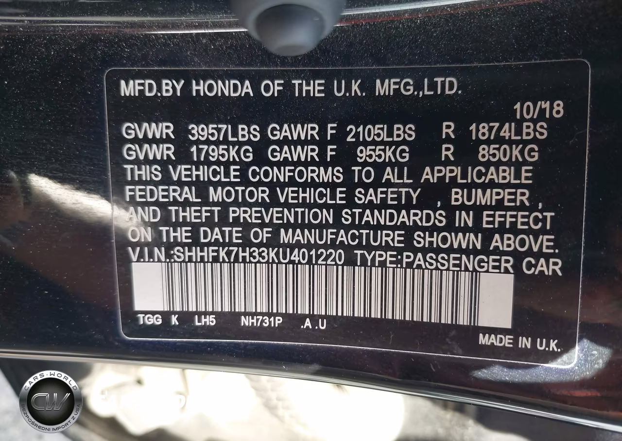 2019 Honda Civic Lx VIN:SHHFK7H33KU401220 - 9
