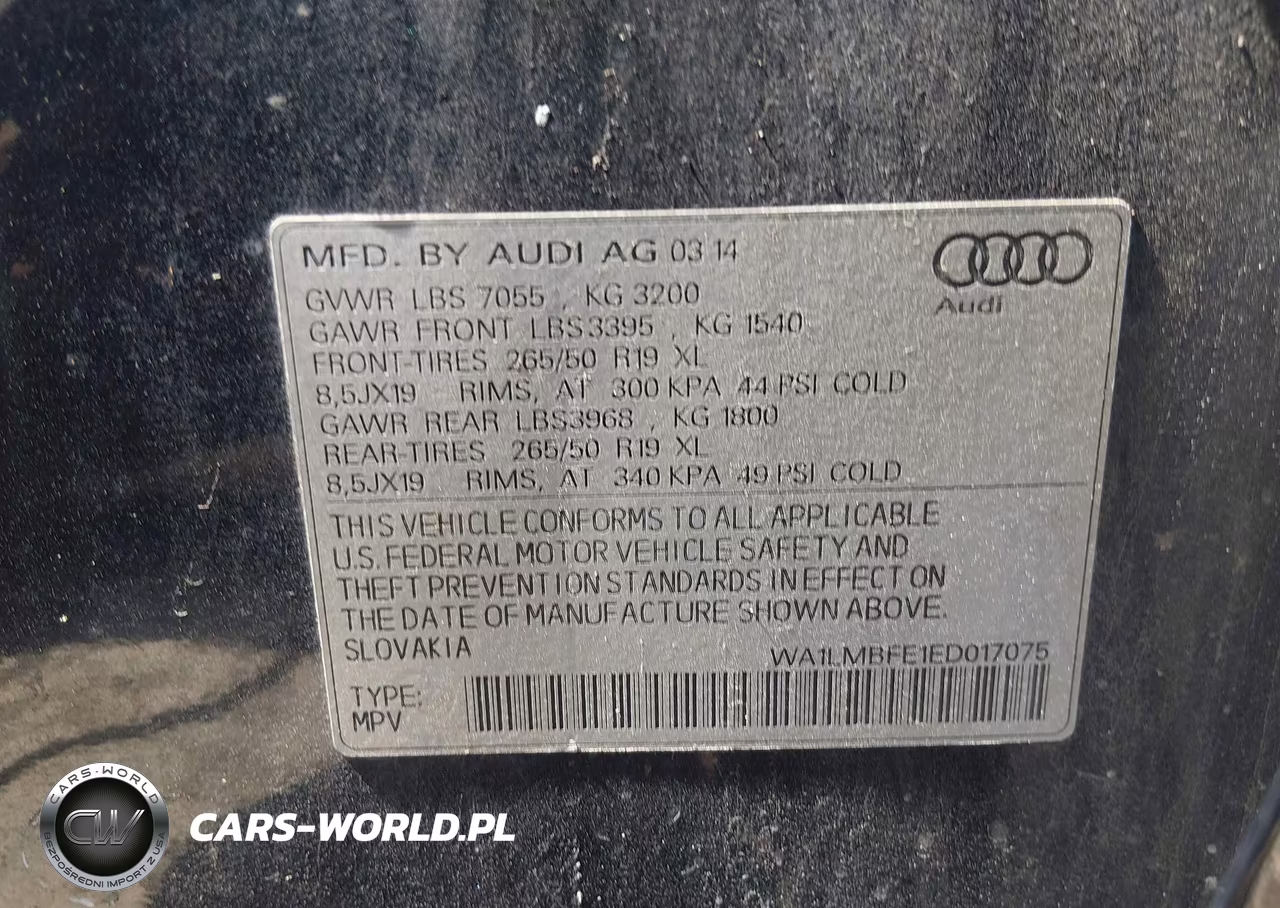 2014 Audi Q7 3.0 Tdi Premium VIN:WA1LMBFE1ED017075 - 9