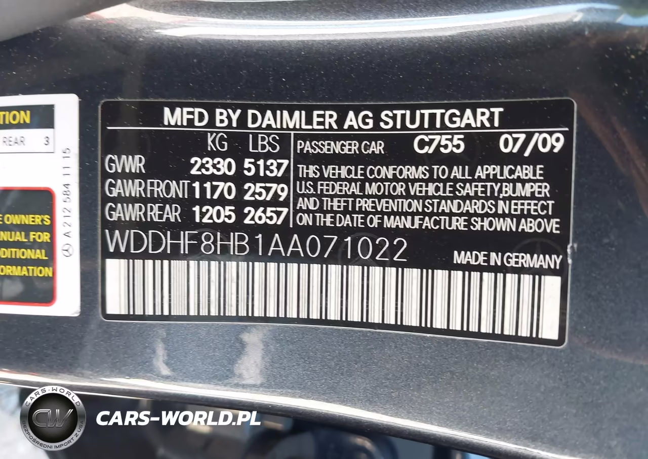2010 Mercedes-Benz E 350 4Matic VIN:WDDHF8HB1AA071022 - 9