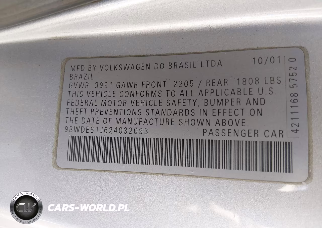 2002 Volkswagen Gti 1.8L VIN:9BWDE61J624032093 - 9