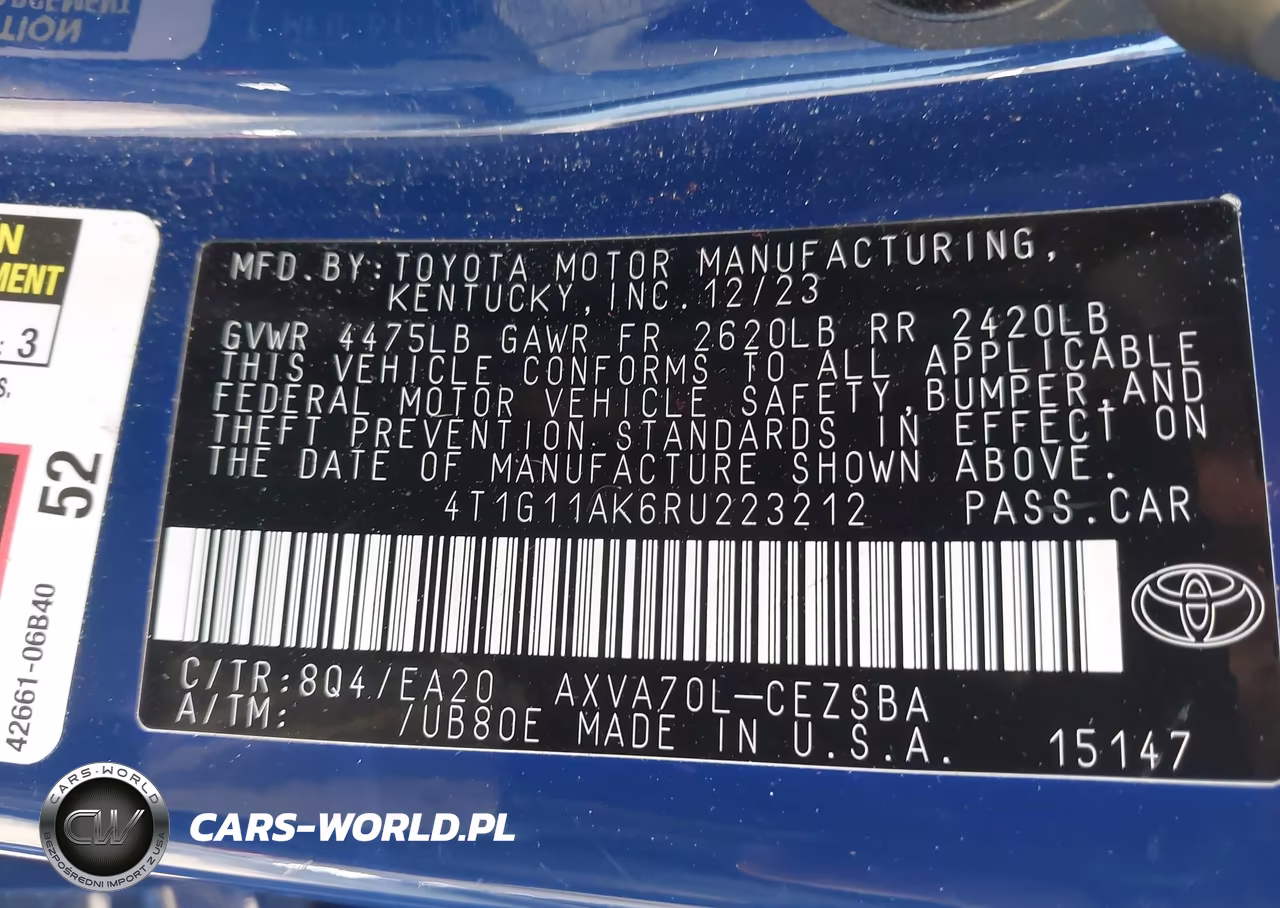 2024 Toyota Camry Se VIN:4T1G11AK6RU223212 - 9