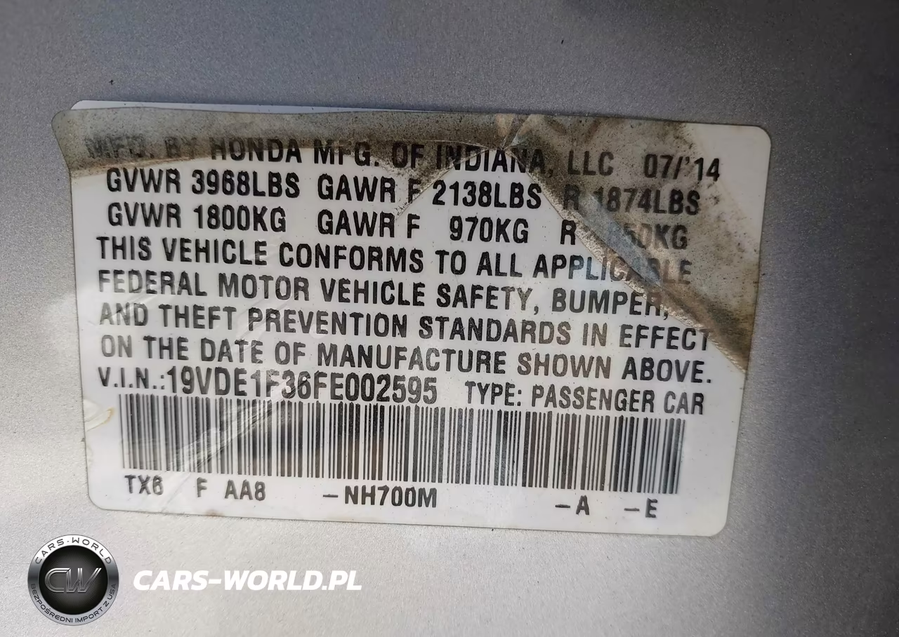 2015 Acura Ilx 2.0L VIN:19VDE1F36FE002595 - 9
