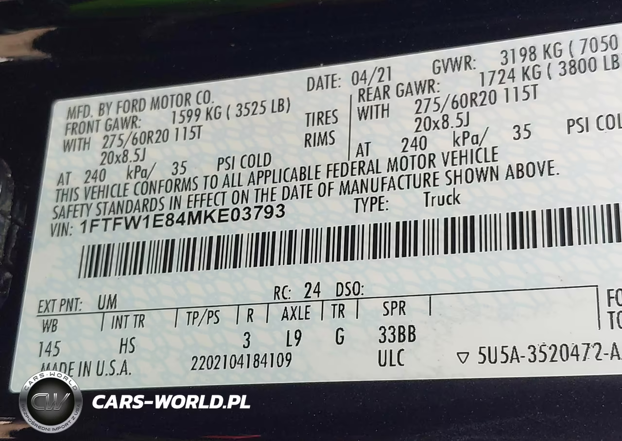 2021 Ford F-150 Lariat VIN:1FTFW1E84MKE03793 - 9