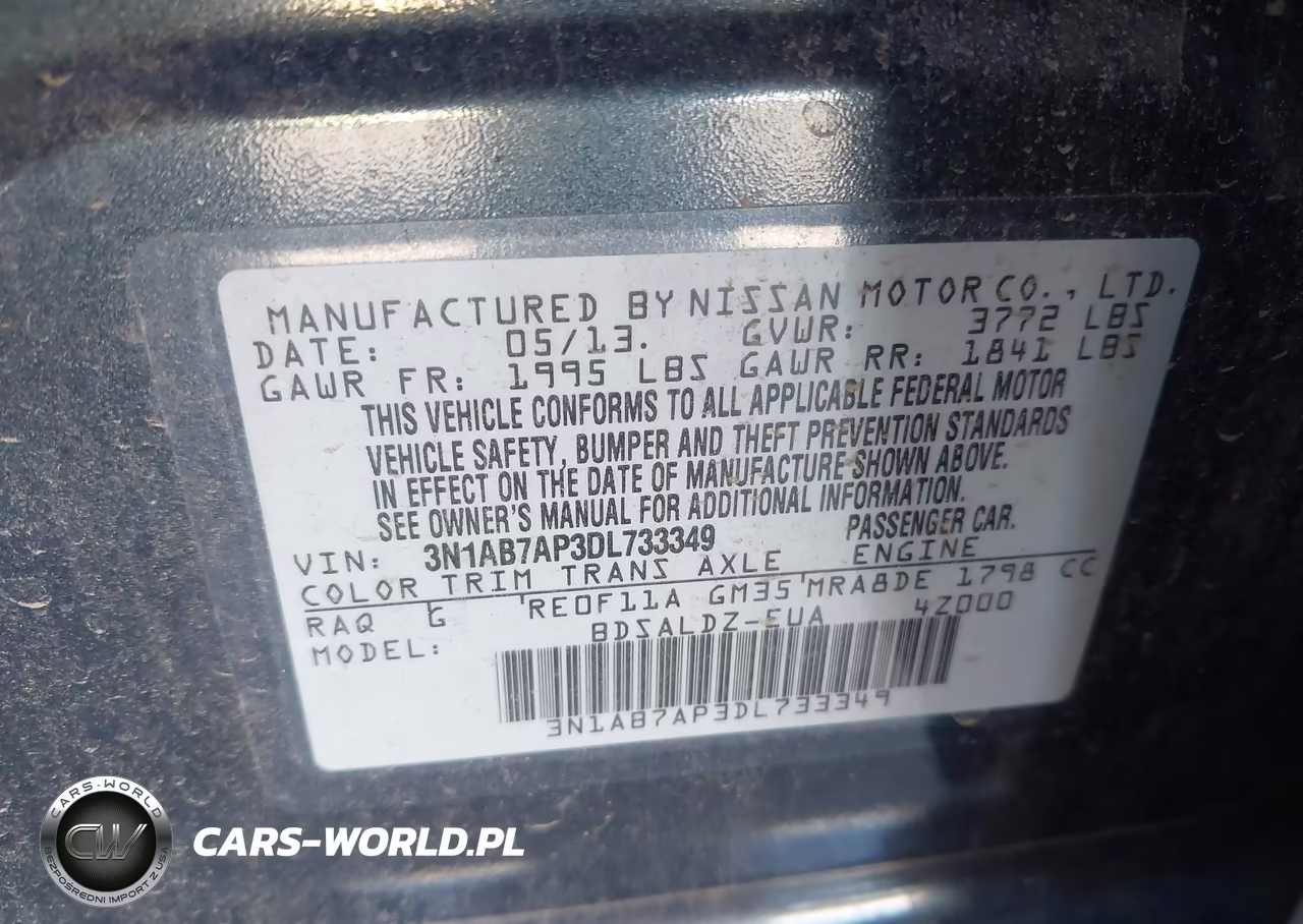 2013 Nissan Sentra Sv VIN:3N1AB7AP3DL733349 - 9