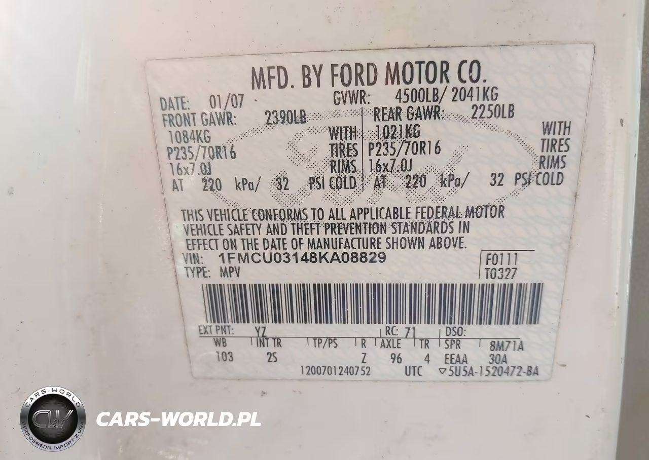2008 Ford Escape Xlt VIN:1FMCU03148KA08829 - 9