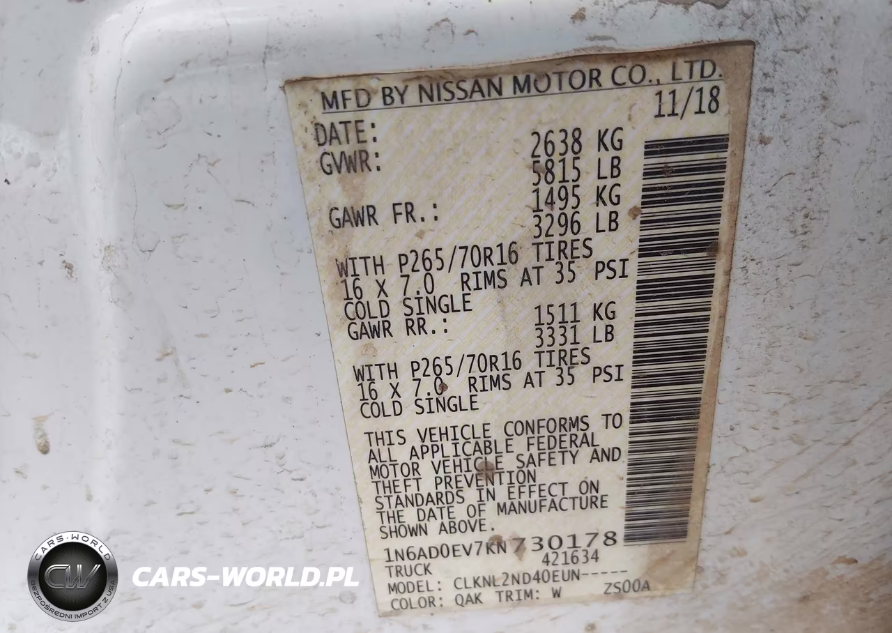 2019 Nissan Frontier Sv VIN:1N6AD0EV7KN730178 - 9