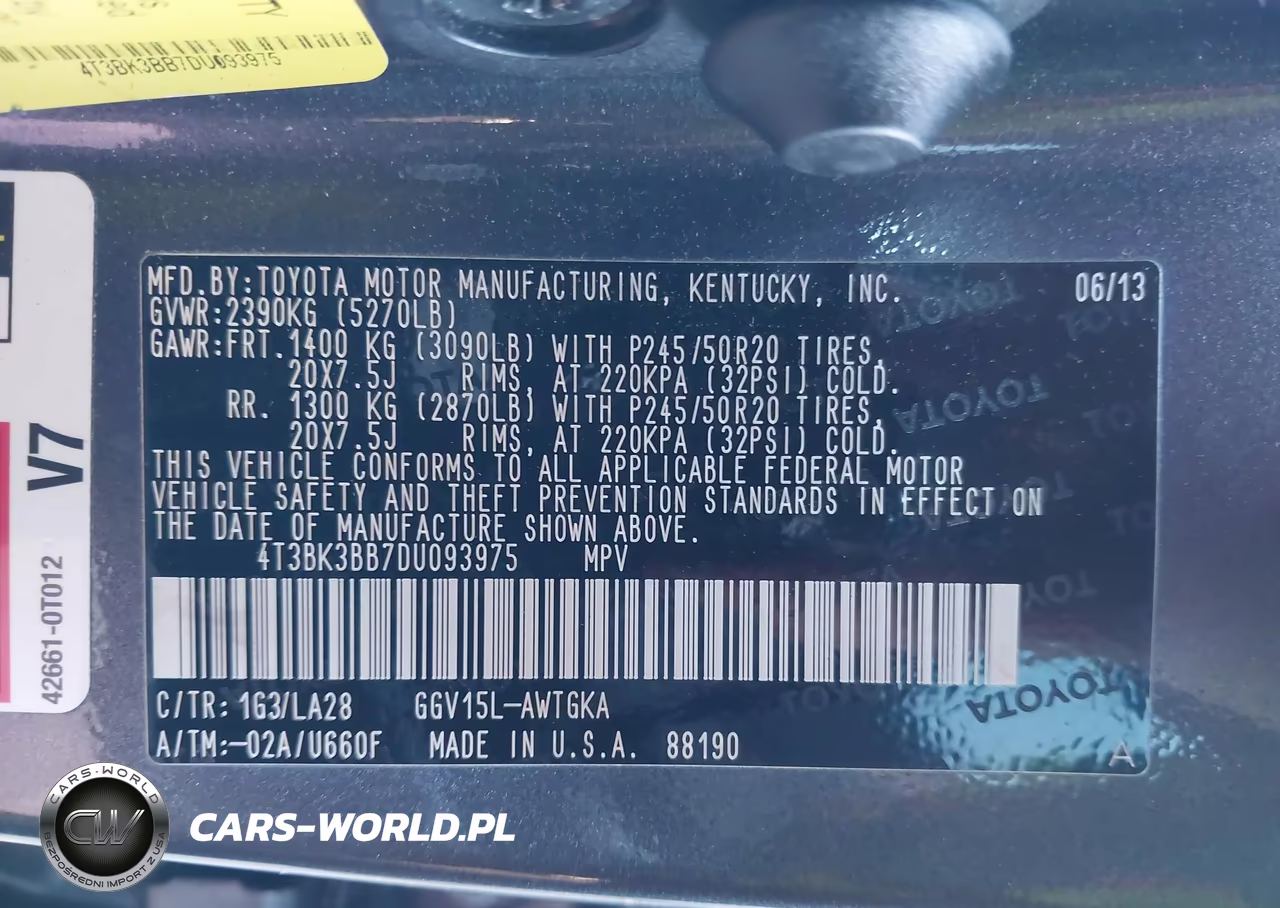2013 Toyota Venza Xle V6 VIN:4T3BK3BB7DU093975 - 9