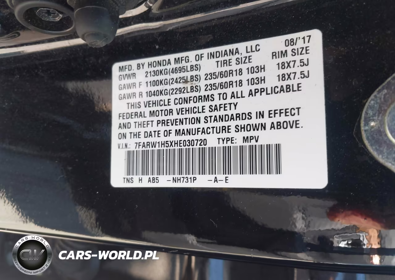 2017 Honda Cr-V Ex VIN:7FARW1H5XHE030720 - 9