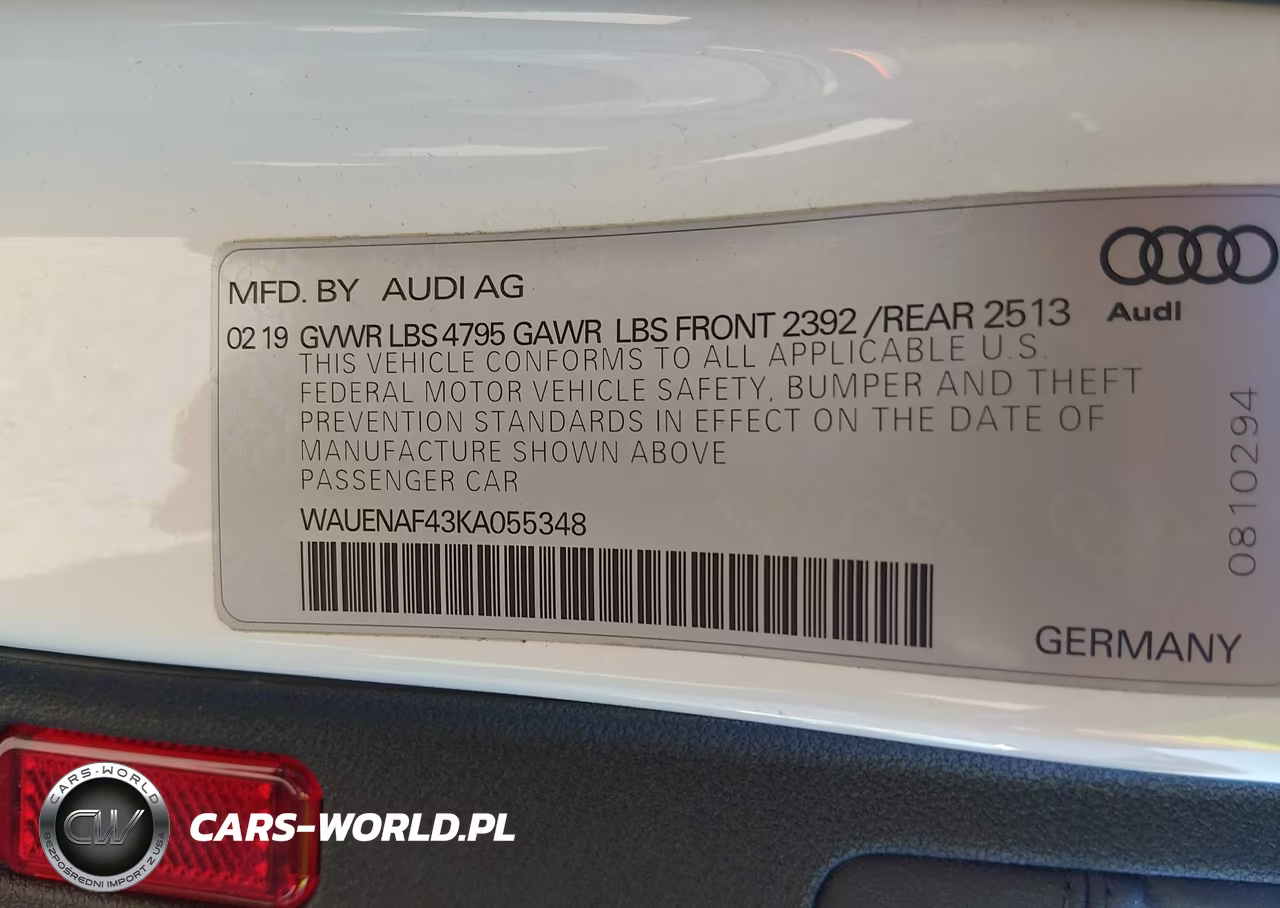 2019 Audi A4 45 Premium VIN:WAUENAF43KA055348 - 9