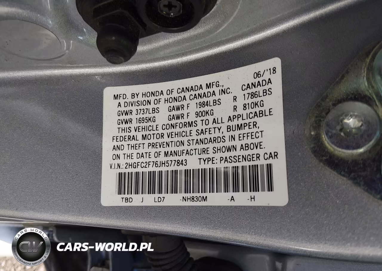 2018 Honda Civic Ex VIN:2HGFC2F76JH577843 - 9