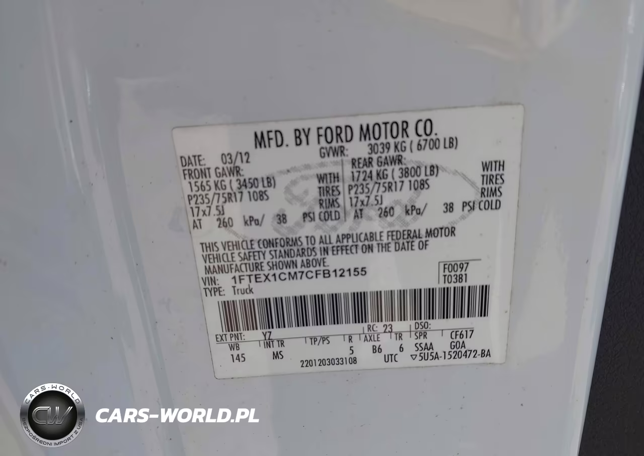 2012 Ford F-150 Xlt VIN:1FTEX1CM7CFB12155 - 9