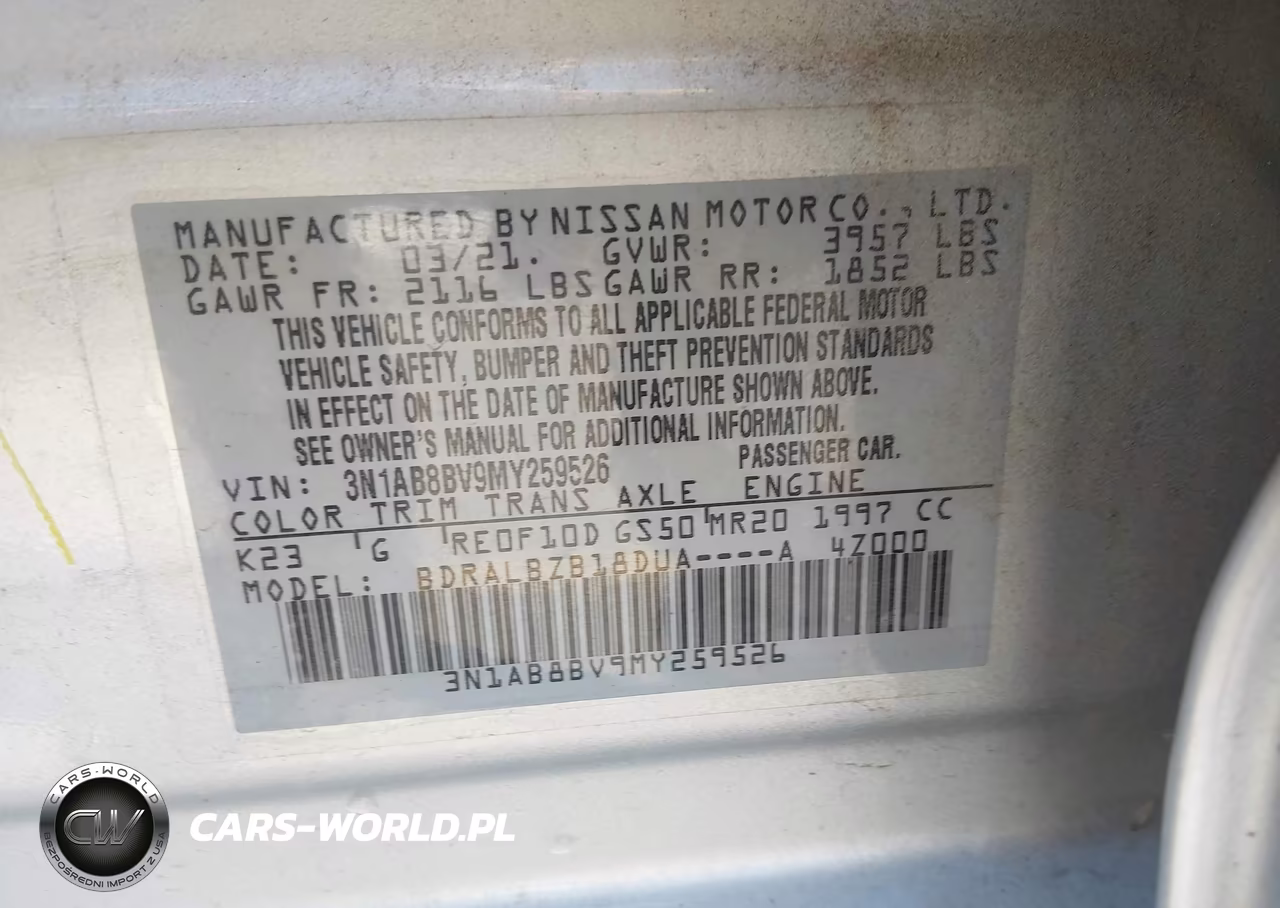 2021 Nissan Sentra S Xtronic Cvt VIN:3N1AB8BV9MY259526 - 9