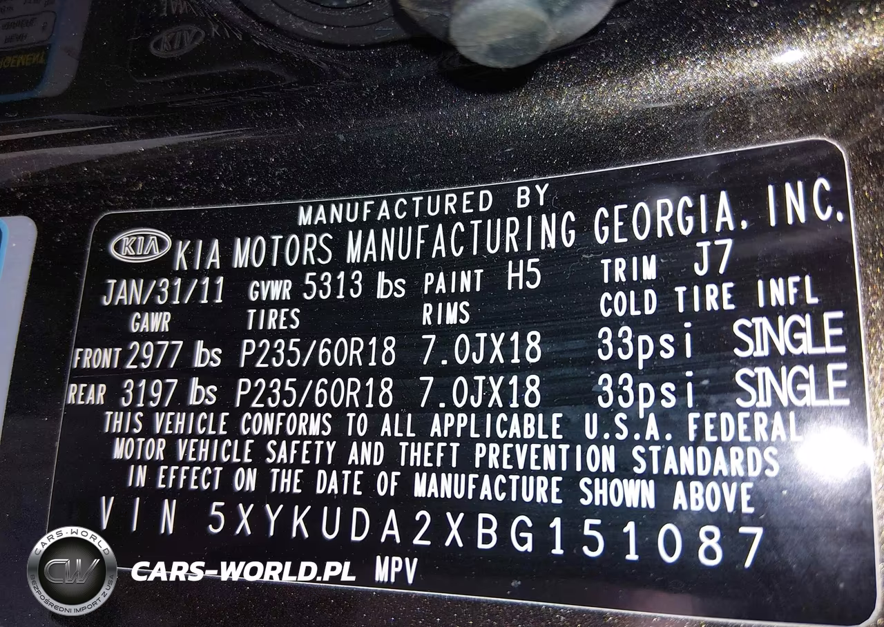2011 Kia Sorento Ex V6 VIN:5XYKUDA2XBG151087 - 9