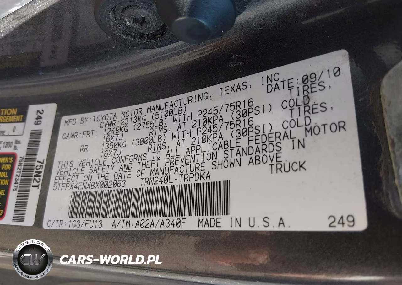 2011 Toyota Tacoma VIN:5TFPX4ENXBX002063 - 9