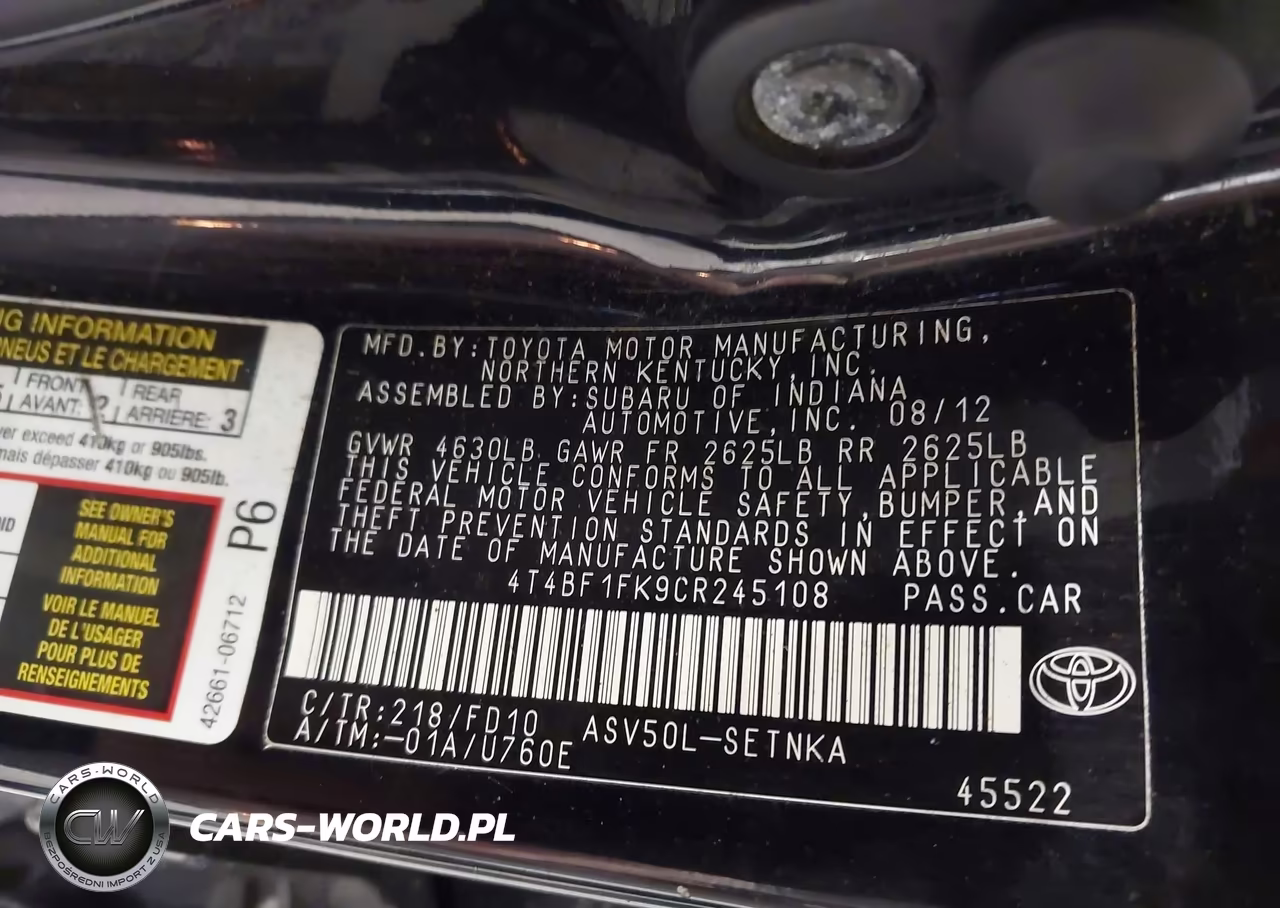 2012 Toyota Camry Le VIN:4T4BF1FK9CR245108 - 9