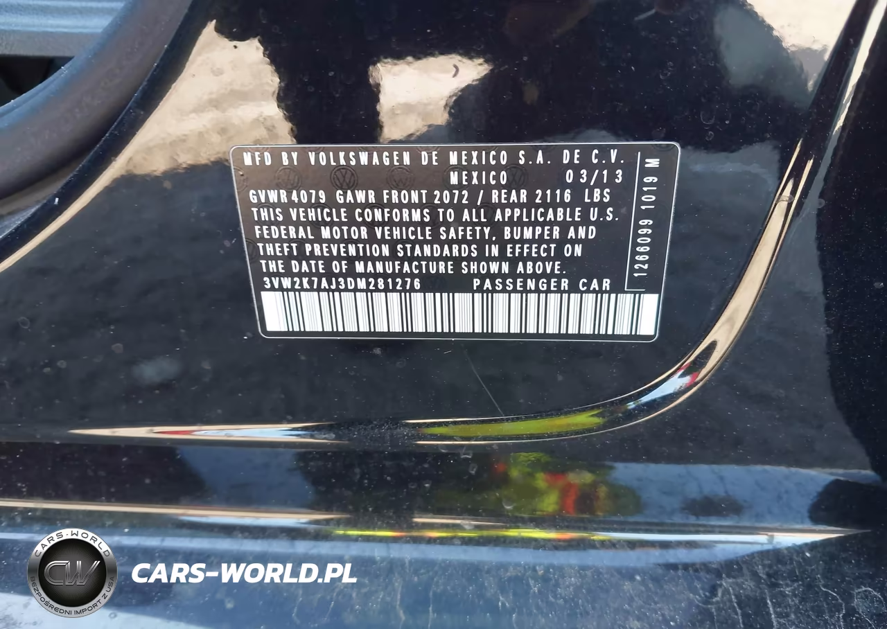 2013 Volkswagen Jetta 2.0L Base-2.0L S VIN:3VW2K7AJ3DM281276 - 9