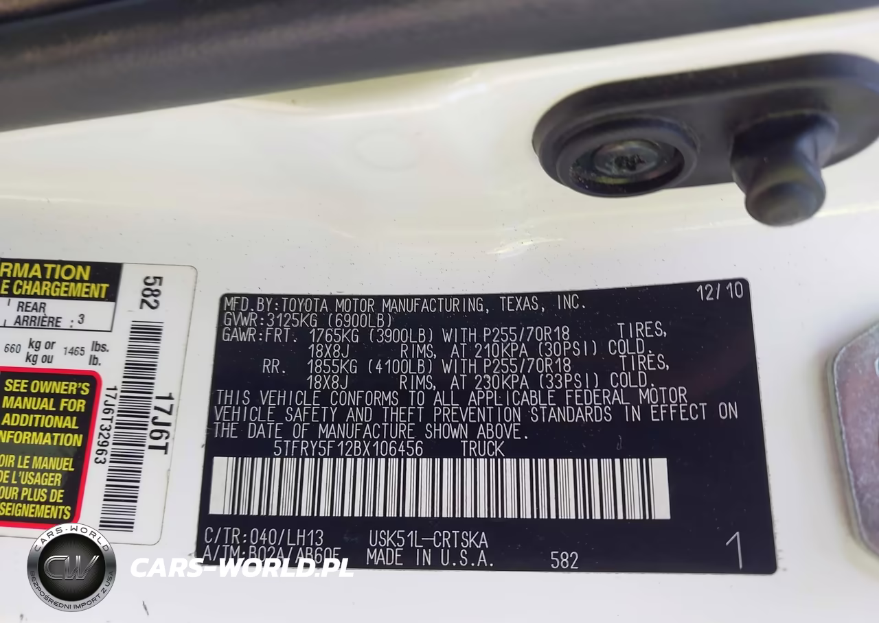 2011 Toyota Tundra Grade 5.7L V8 VIN:5TFRY5F12BX106456 - 9