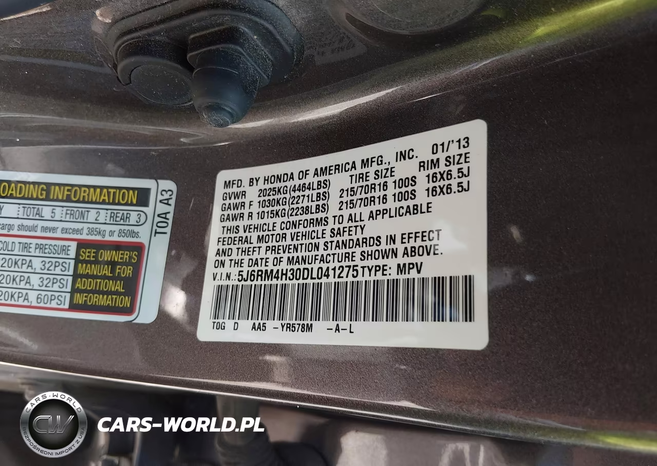 2013 Honda Cr-V Lx VIN:5J6RM4H30DL041275 - 9