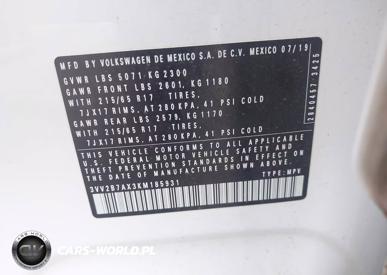2019 Volkswagen Tiguan 2.0T Se-2.0T Sel-2.0T Sel R-Line-2.0T Sel R-Line Black VIN:3VV2B7AX3KM185931 - 9