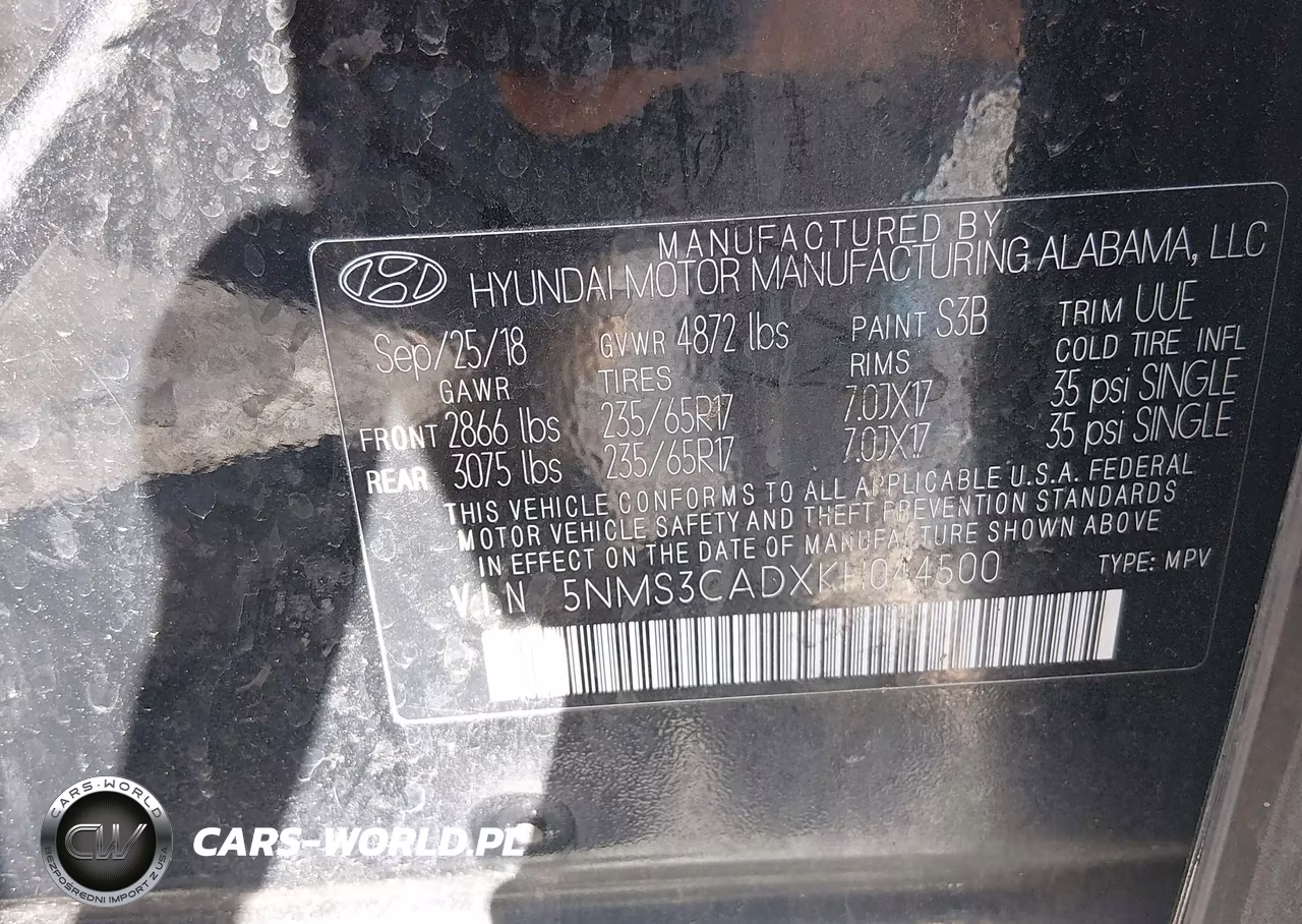 2019 Hyundai Santa Fe Sel VIN:5NMS3CADXKH044500 - 9