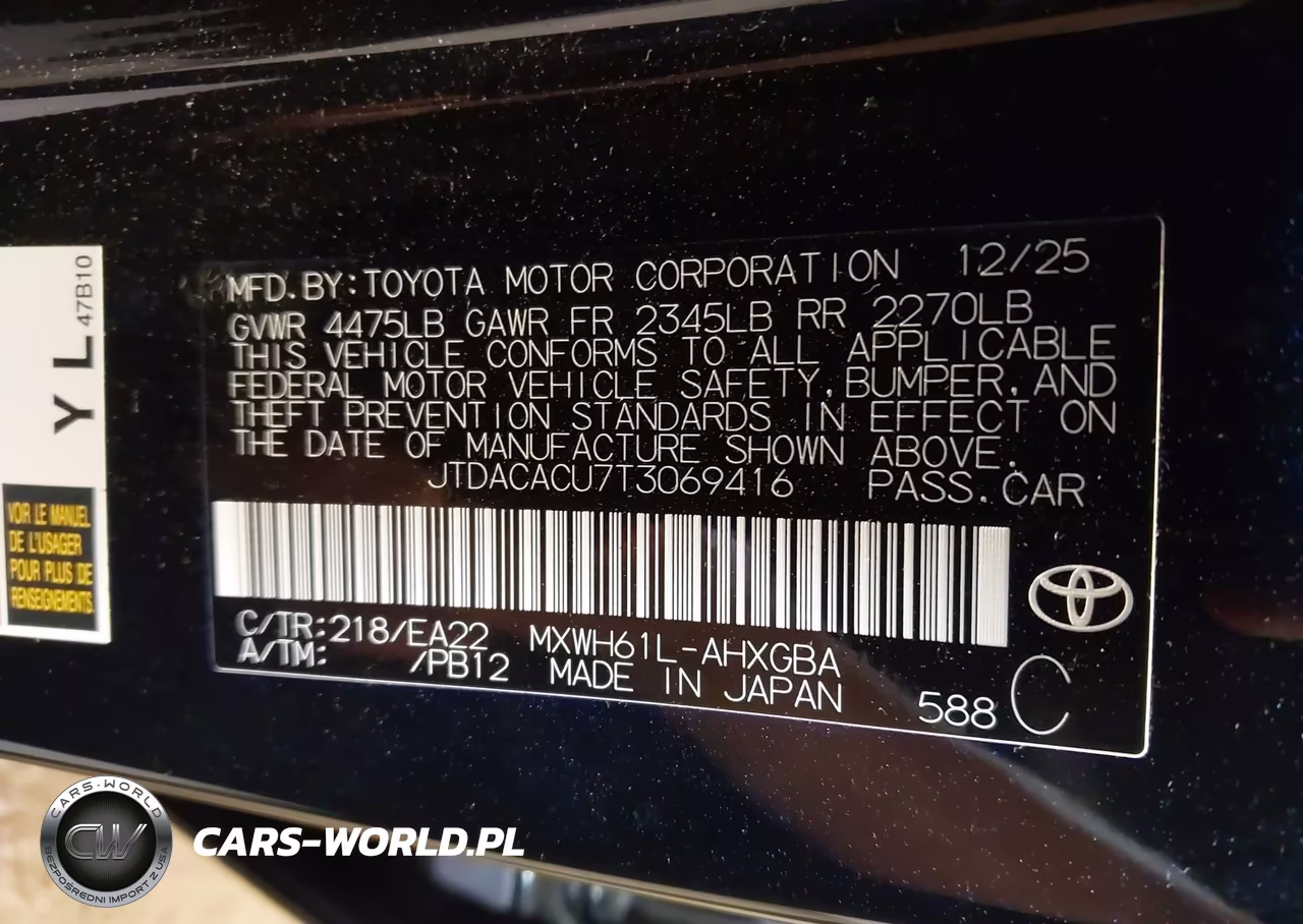2026 Toyota Prius Plug-In Hybrid Xse VIN:JTDACACU7T3069416 - 9