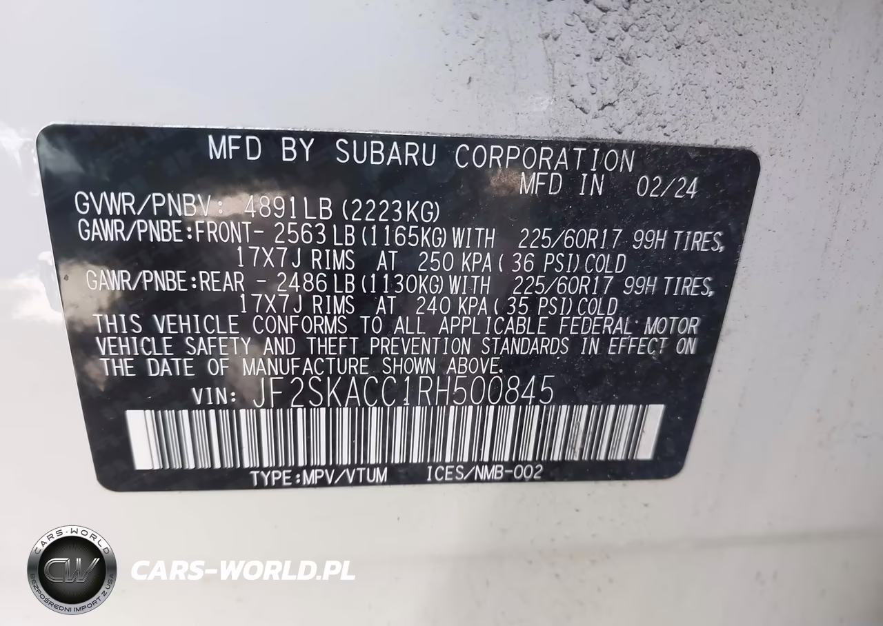 2024 Subaru Forester Premium VIN:JF2SKACC1RH500845 - 9