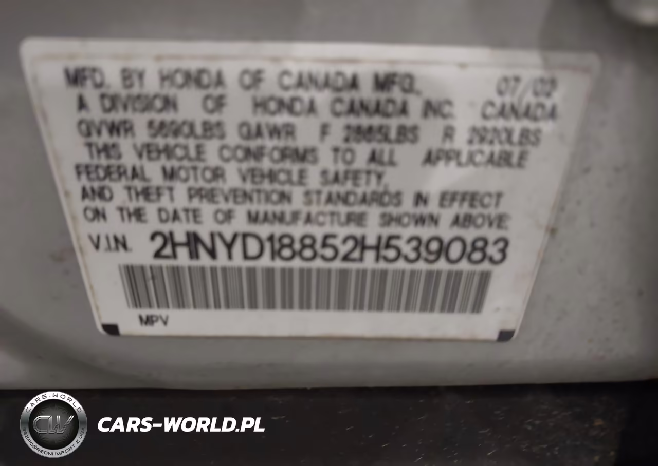 2002 Acura Mdx VIN:2HNYD18852H539083 - 9
