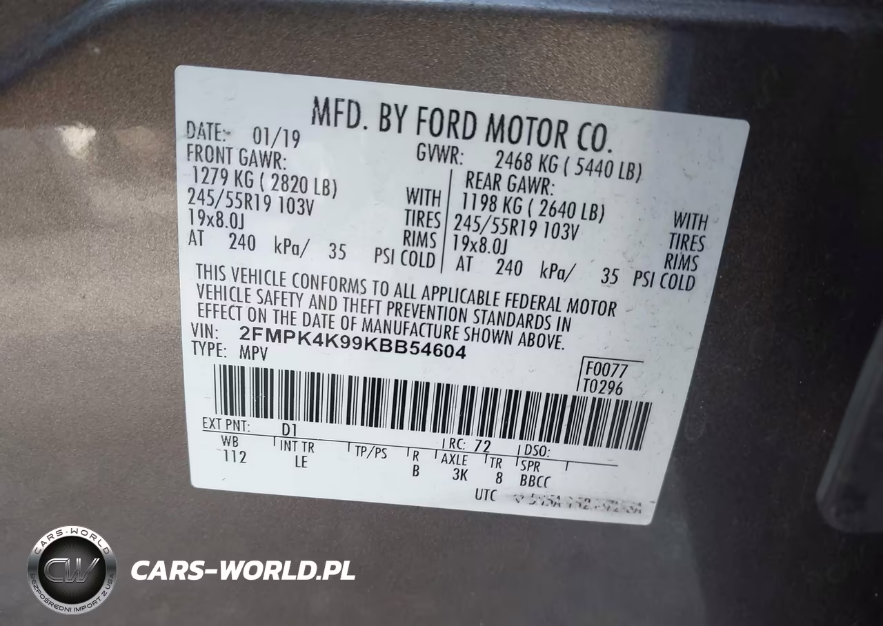 2019 Ford Edge Titanium VIN:2FMPK4K99KBB54604 - 9