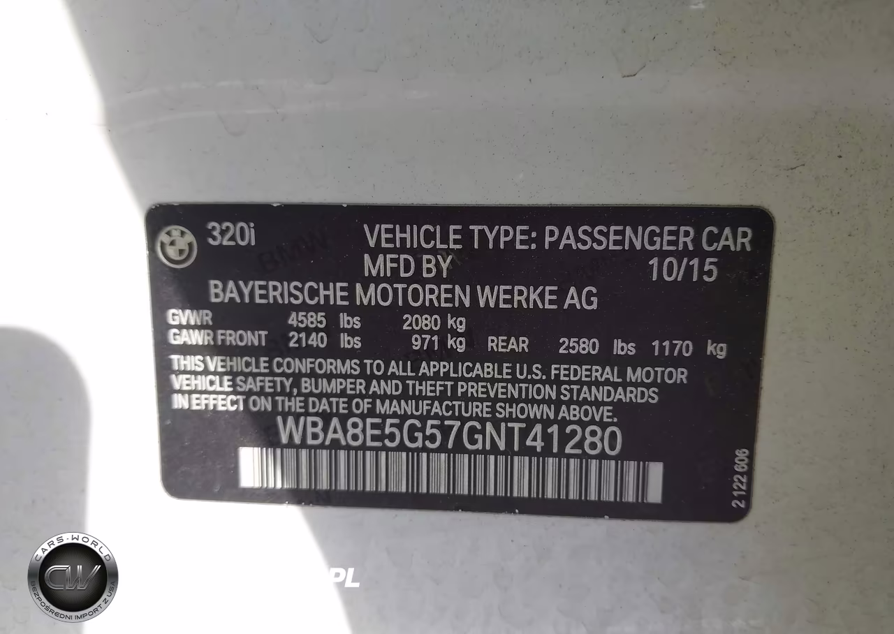 2016 BMW 320I xDrive VIN:WBA8E5G57GNT41280 - 9