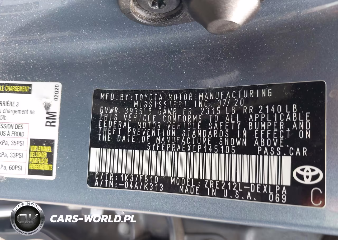 2020 Toyota Corolla Le VIN:5YFEPRAEXLP145105 - 9