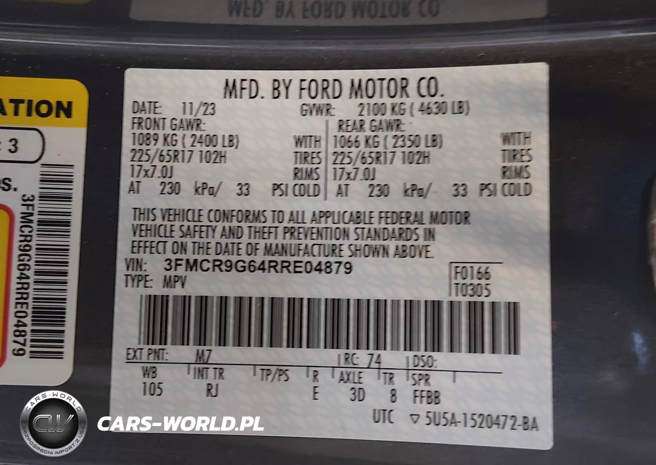 2024 Ford Bronco Sport Heritage VIN:3FMCR9G64RRE04879 - 9