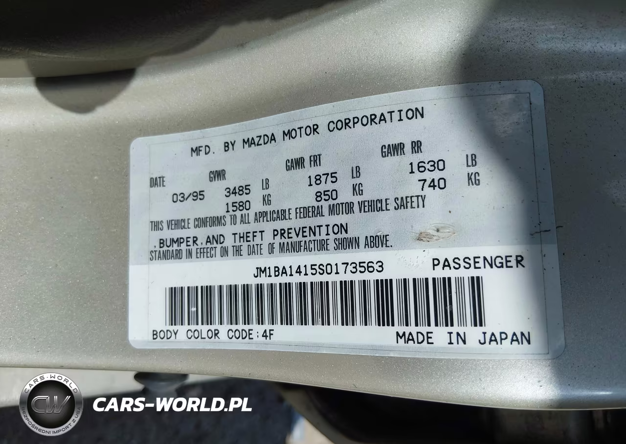1995 Mazda Protege Dx-Lx VIN:JM1BA1415S0173563 - 9