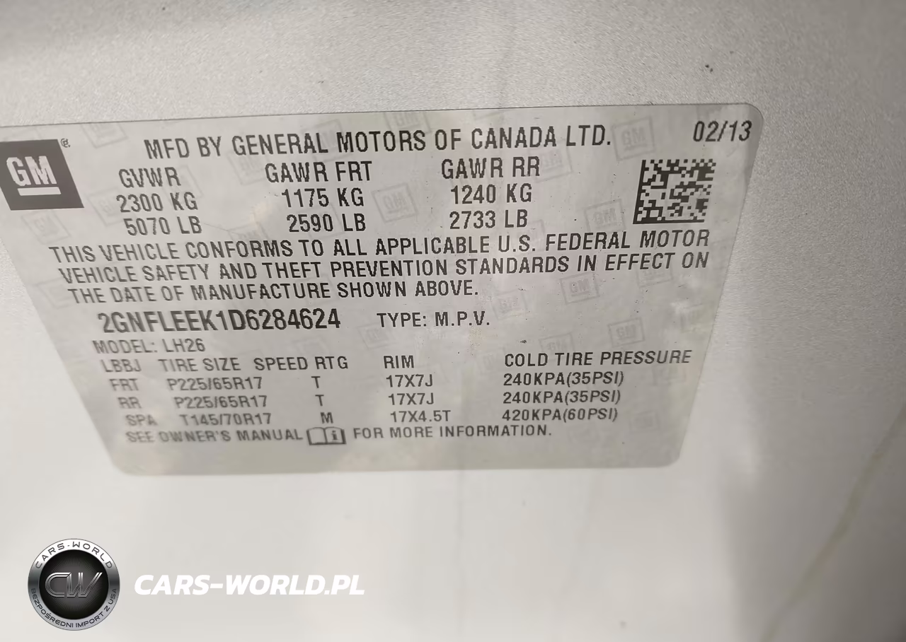 2013 Chevrolet Equinox 1Lt VIN:2GNFLEEK1D6284624 - 9