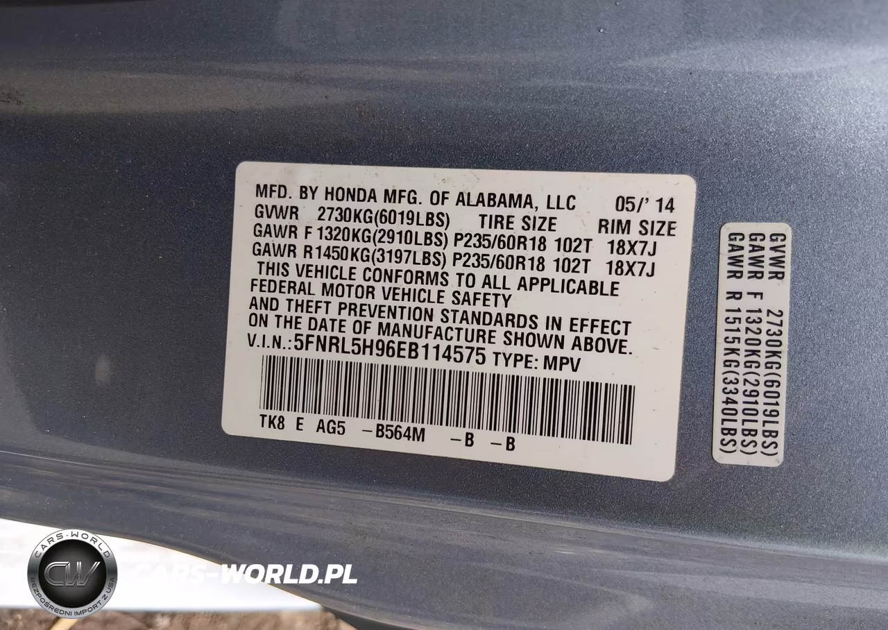 2014 Honda Odyssey Touring-Touring Elite VIN:5FNRL5H96EB114575 - 9