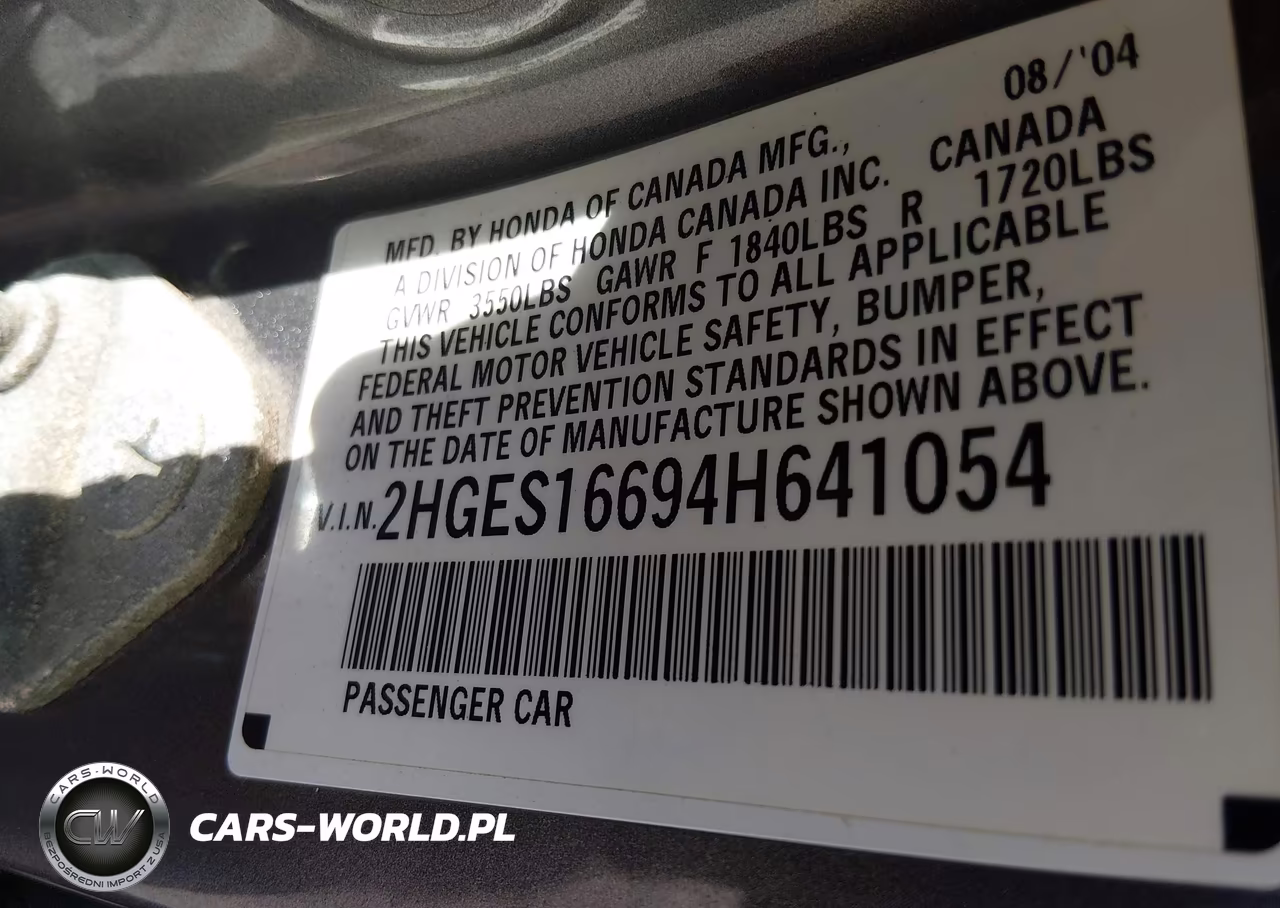 2004 Honda Civic Lx VIN:2HGES16694H641054 - 9