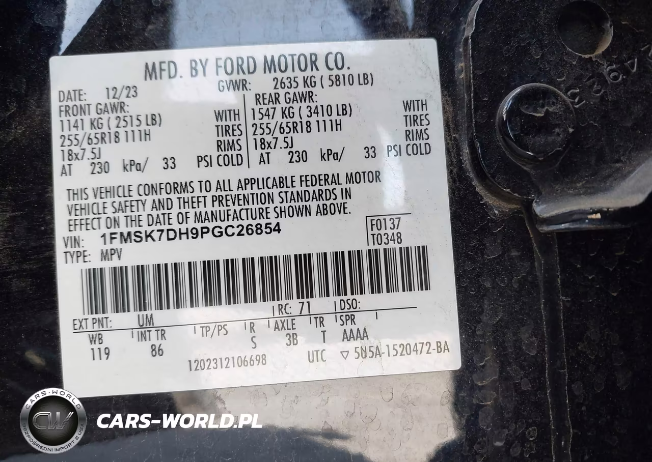 2023 Ford Explorer Xlt VIN:1FMSK7DH9PGC26854 - 9