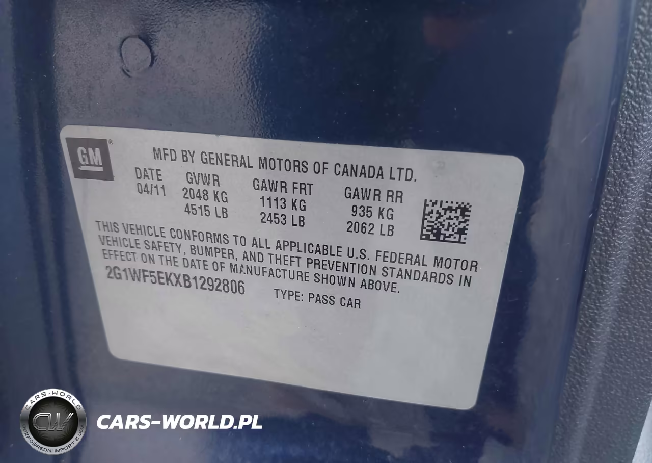 2011 Chevrolet Impala Ls VIN:2G1WF5EKXB1292806 - 9