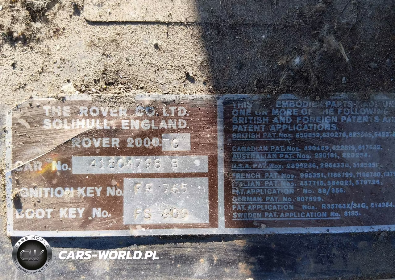 1967 Rover Car VIN:41804798B - 9